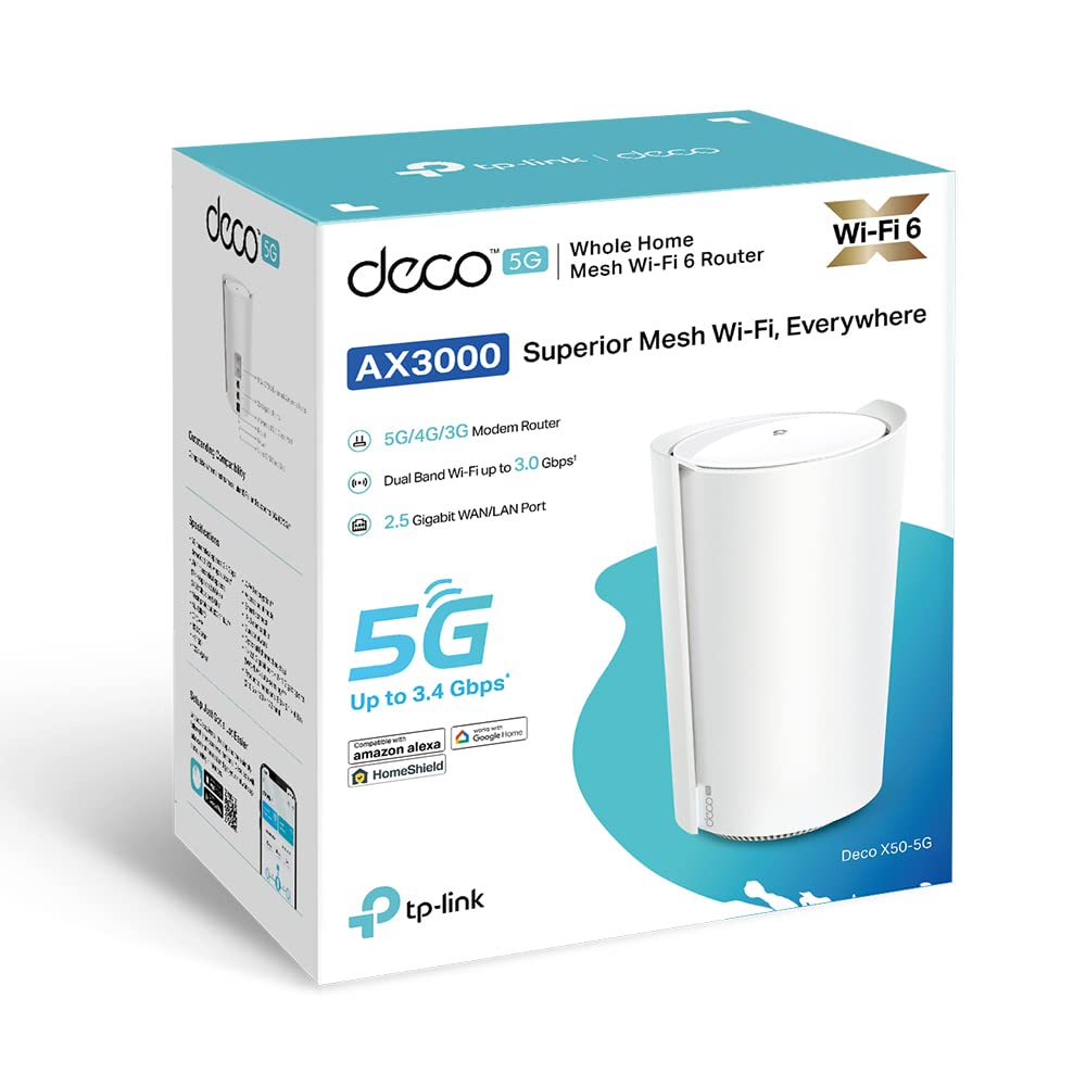 TP-Link Deco X50-5G – Wi-Fi 6 AX3000 5G Router mit SIM-Slot & Mesh-Unterstützung