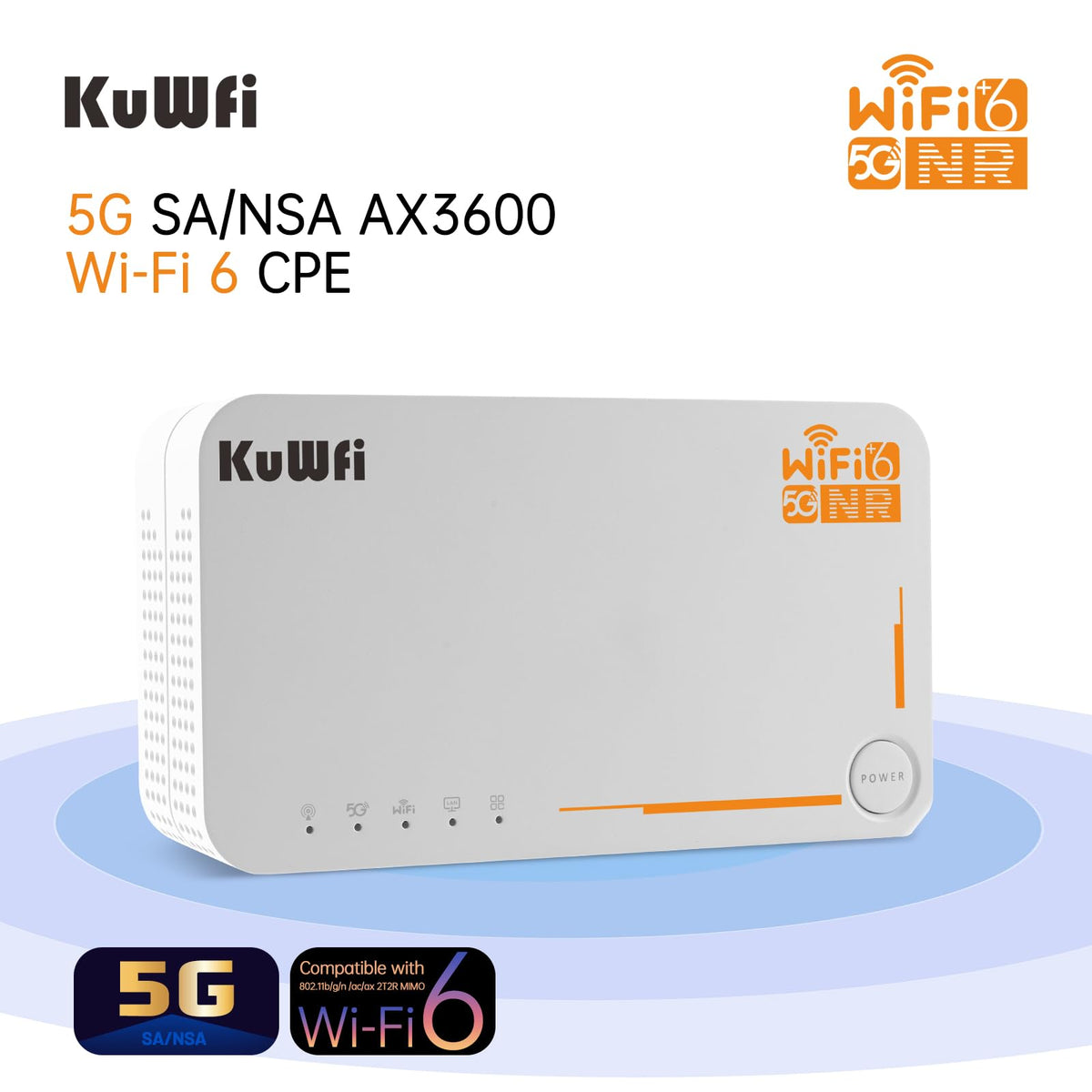 KuWFi 5G WiFi 6 Mobiler Router – AX3600 Dual-Band Hotspot mit SIM & eSIM, bis zu 2,5 Gbit/s – Produktansicht 9