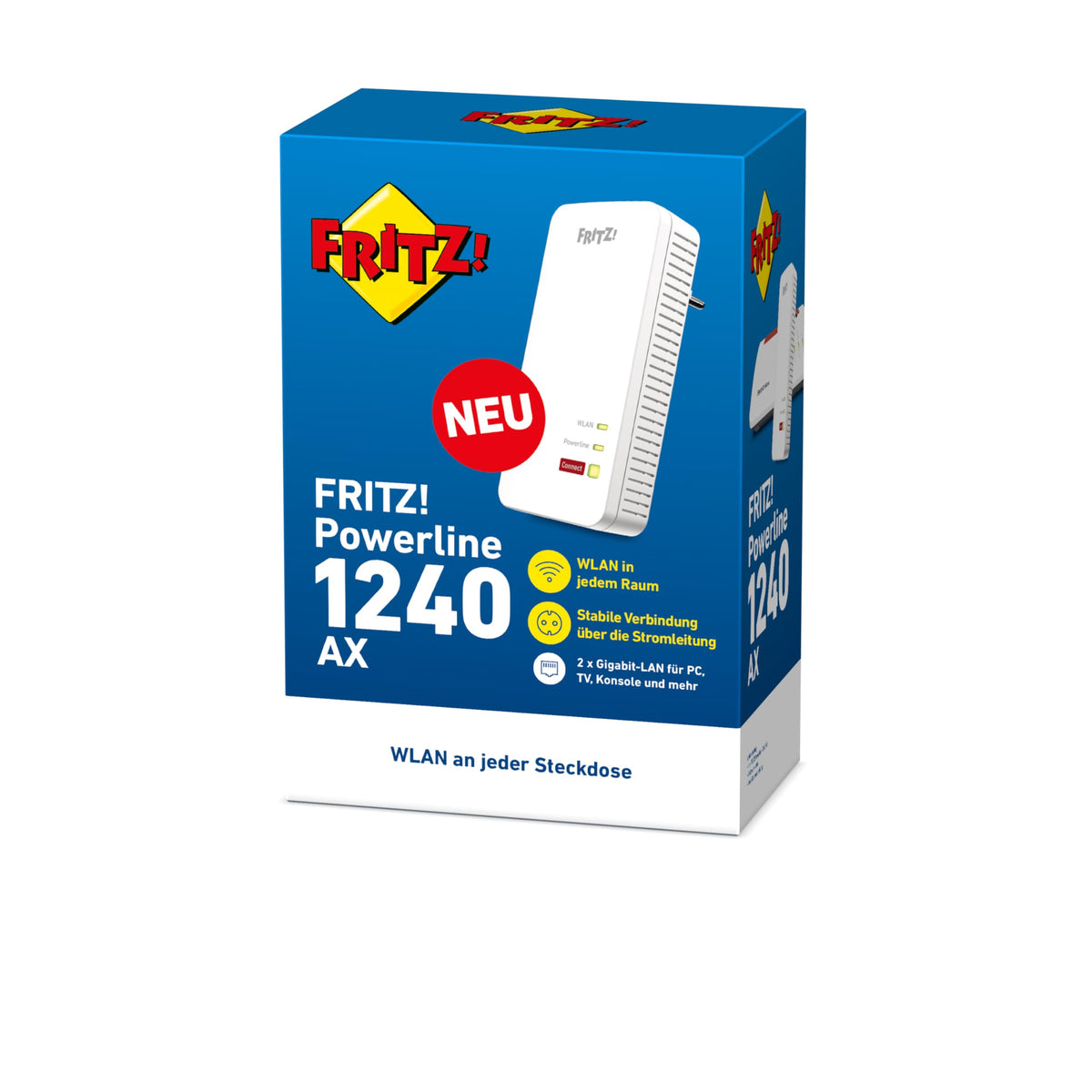 FRITZ!Powerline 1240 AX Set – Gigabit-Powerline mit Wi-Fi 6 Access Point