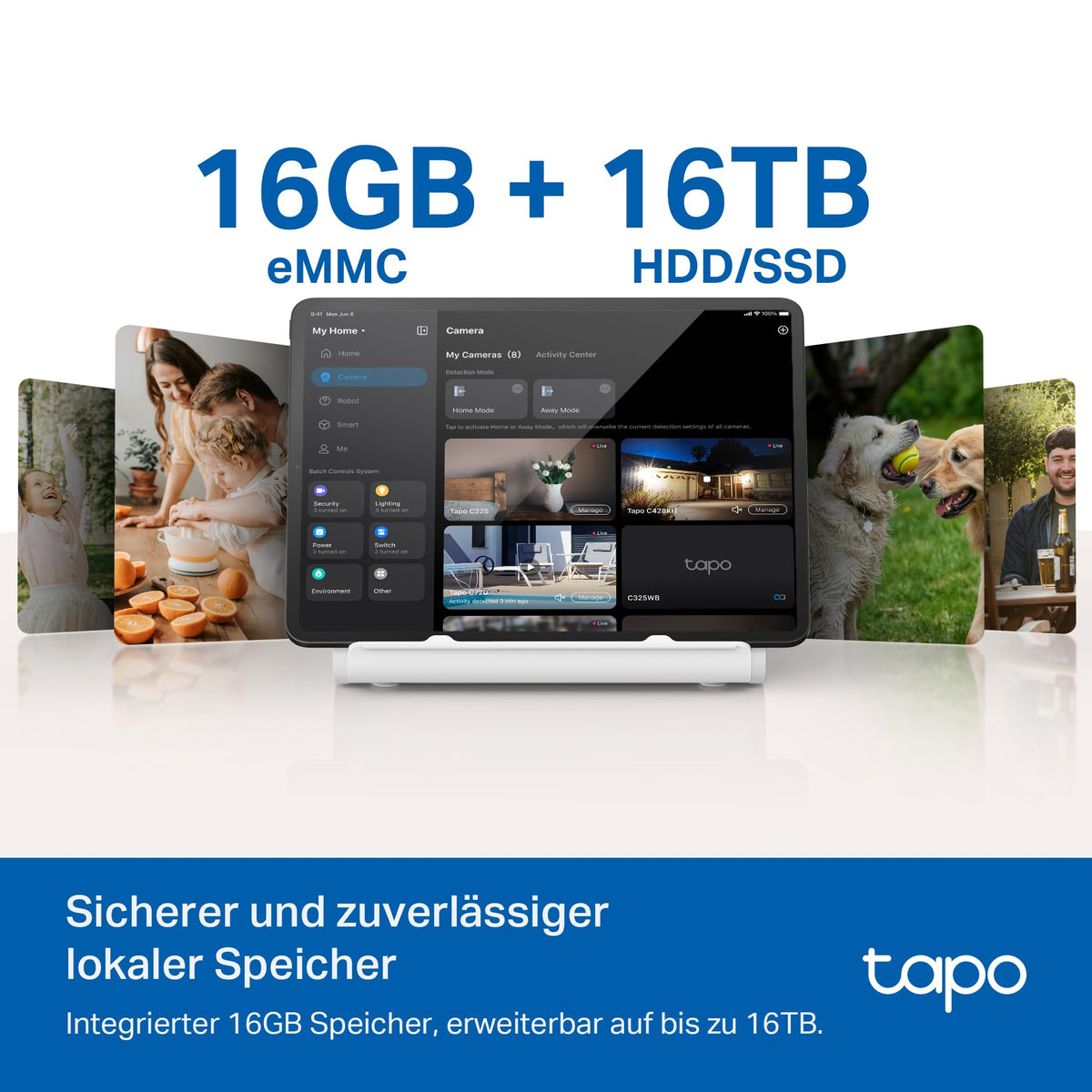 TP-Link Tapo H500 HomeBase – Smart Hub mit 16GB Speicher, erweiterbar auf 16TB
