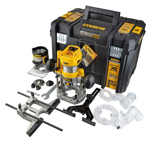 DeWalt DCW604NT-XJ 18 V XR bürstenlos 1/4" Router ohne Akku und Ladegerät in TSTAK-Koffer – Produktansicht 1