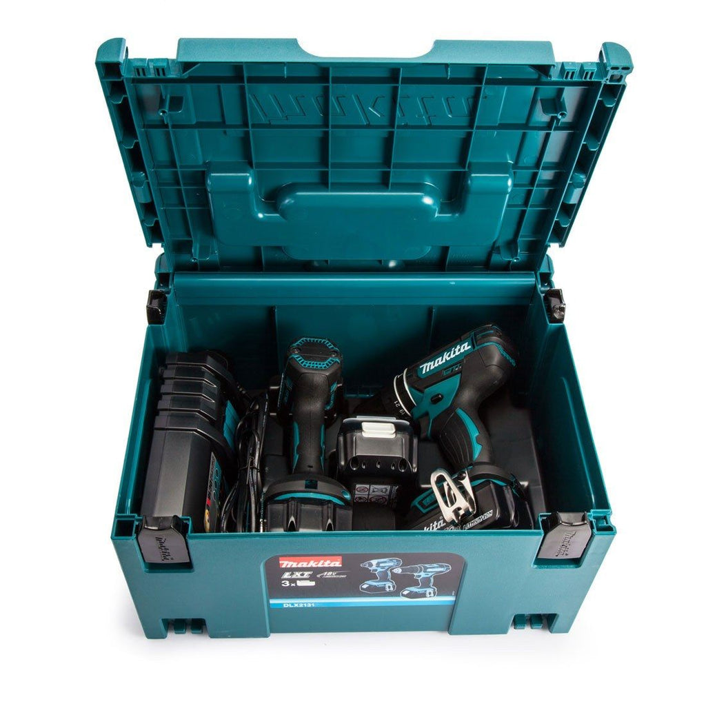 Makita DLX2131MJ1 18v Akku 2 teilig Kit DHP482 Combi + DTD152 Schlagschrauber inkl. 3x 4Ah Akkus